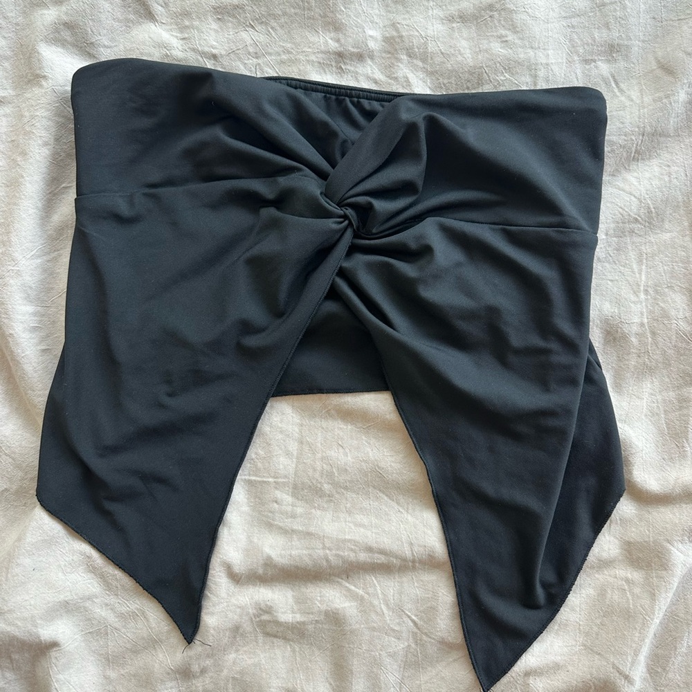 Black Y2K Twisted Split Front Tube Top Size M/L